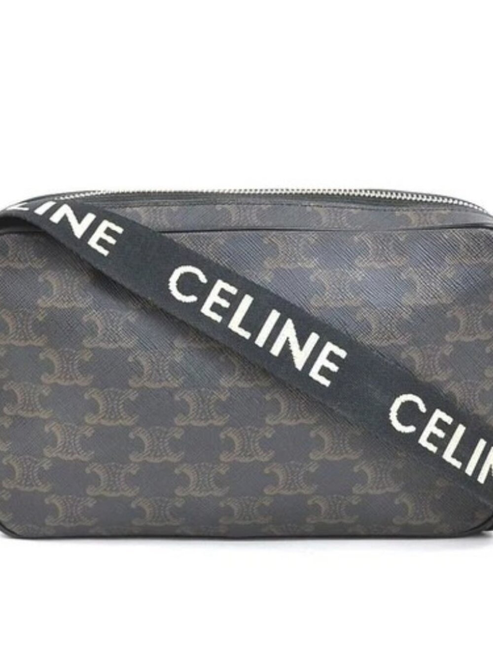Auth CELINE Shoulder Bag Brown/Black PVC - 90138a